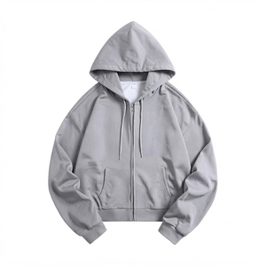 เสื้อฮู้ดซิปผ้าฝ้าย 100% ขายส่ง 500 GSM เสื้อฮู้ดซิปผู้ชาย เสื้อแจ็คเก็ตฮู้ดซิปพร้อมโลโก้สั่งทำสำหรับผู้ชาย - Product Image 1