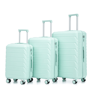 ABS and PC 3-in-1 Trolley Box 20in 24in 28in Size Iron Tie Rod Mint Green <b>Suitcase</b> with Alloy Features - Product Image 1