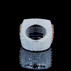 925 plata esterlina Vvs Moissanite diamante hombres Hip Hop Iced Out Custom Bling Letter Championship Ring - Product Image 2