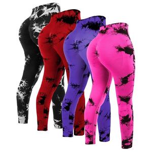 Wholesale Private Label Multi Color <b>Tie</b>-<b>Dye</b> Fitness <b>Leggings</b> High Rise Tummy Control Workout Running Yoga Pants Manufacturer - Product Image 1