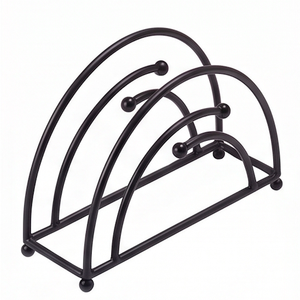 Standard <b>Black</b> Iron <b>Napkin</b> Storage Holder Stainless Steel Kitchenware Tissue Holder For Home And Restaurant Use - Product Image 1