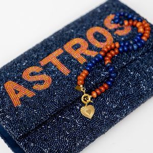Bolso de Mano Astros con Cuentas Hecho a Mano, Diseño de Letras Bordadas, Bolso de Noche de Lujo para Fiestas, Navidad, Año Nuevo - Product Image 1