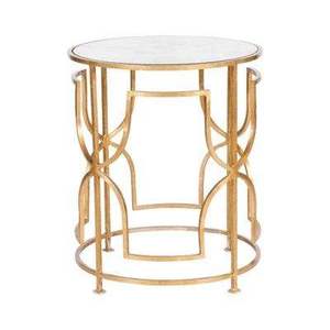 Table basse dorée tendance de style moderne avec plateau en bois, design mid-century, meubles de salon, table d'appoint décorative - Product Image 2