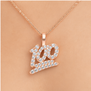 Personalized Custom 10K <b>Solid</b> <b>Gold</b> Lucky Number Date Memorial Moissanite Minimalist Trendy Unisex <b>Pendants</b> Necklace Charms Gift - Product Image 6