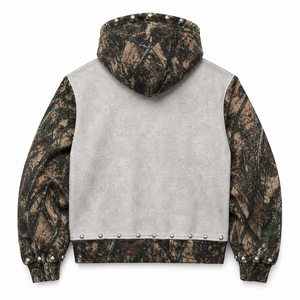 SHH INDUSTRIES Custom Camo Rhinestone Hoodie Men <b>Zip</b> Up Street wear Studded Graphic <b>Hooded</b> Sweatshirt Oversized Private Label - Product Image 2