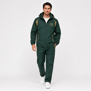 Chaqueta Deportiva Impermeable con Capucha Unisex, Combinación de Colores Personalizada, Diseño de Paneles con Mangas Raglán, Tejido Cortavientos Softshell Ecológico - Product Image 1