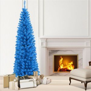 6FT Eco-Friendly PVC Artificial Christmas Tree with 520 Blue/Pencil Shape Branch Tips and Sturdy Metal Stand - Product Image 4