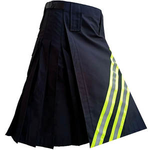 Kilt de travail réfléchissant haute visibilité en coton noir style pompier 2026 - Product Image 2