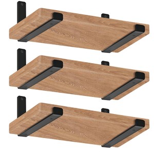 Walnut Wood with Concealed Steel Frame wooden <b>wall</b> <b>shelves</b> and <b>floating</b> <b>shelves</b> OEM Custom Wholesale | Aqdus Saleem India - Product Image 2