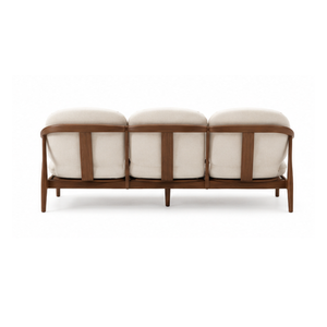Sofá de 3 Plazas de Madera de Teca Sólida de Lujo, Muebles Modernos para Sala de Estar de Hotel o Apartamento, Sofá con Estructura de Madera Tapizada - Product Image 2