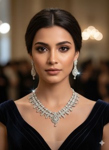 Juego de joyería de lujo AD, circonita cúbica de alta calidad, collar y aretes de diamantes americanos para novia, para boda india, para mujer - Product Image 4