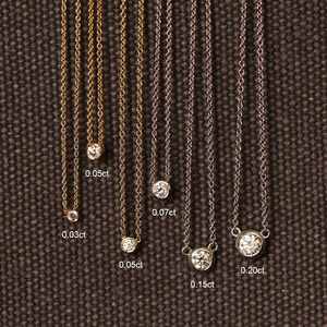 Colgante y Cadena con Diamante Redondo Cultivado en Laboratorio IGI D-E-F VVS-VS en Oro de 14K, Oro Rosa, Oro Blanco y Plata de Ley - Product Image 6