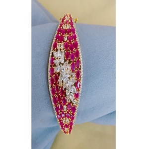 Ethnic Golden Finish American Diamond <b>Bracelet</b> for Modern Wear Functions <b>Bracelet</b> for Women and Girls Sparkling Zircon Design - Product Image 2