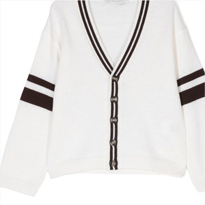 Cardigan blanc à col en V pour homme Tiki Taka Sports, de haute qualité, tendance, patchwork, dentelle, laine/nylon, vêtements d'hiver, manches longues, simple - Product Image 4