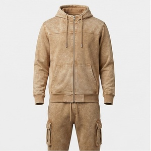 New Fashion Men's Acid Washed Tracksuits Breathable Comfortable Sportswear Gym <b>Athletic</b> Workout Running Customized Color - Product Image 1