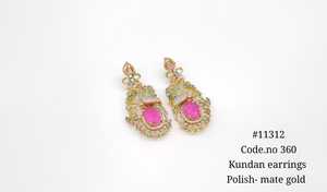 Kundan <b>Dangle</b> <b>Earrings</b> Polished Mate <b>Gold</b> Tone Green Oval <b>earrings</b> Gemstone Drop <b>Earrings</b> Jewelry for Wedding Party - Product Image 5