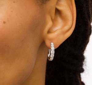 <b>Hoops</b> Earrings Diamond Earrings Gold and <b>Silver</b> Earrings Natural and Lab Grown Diamonds Earrings <b>Hoops</b> Fine Jewelry for Women - Product Image 3