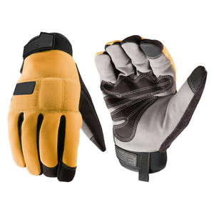 ถุงมือป้องกันความปลอดภัยในการทำงาน ทำจากหนังสังเคราะห์เสริมความแข็งแรงบริเวณฝ่ามือ นุ่มสบาย ทนความร้อน กันลื่น - Product Image 2