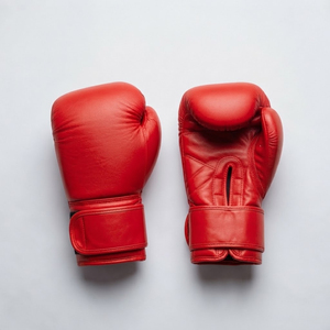 Gants de boxe en gros pour adultes, taille complète, personnalisables avec logo, fermeture auto-agrippante, en cuir rouge, pour sparring et entraînement de combat - Product Image 1
