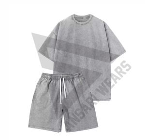 Wholesale <b>Summer</b> New Arrival <b>Men</b> Sets Short Sleeve T <b>Shirt</b> and Shorts <b>Men's</b> Custom <b>Men's</b> <b>Summer</b> Fashion Set acid wash - Product Image 1