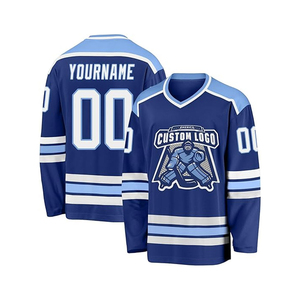 Maillot de hockey sur glace pour adulte à rayures thermocollées, service OEM, personnalisez votre propre design, 2026, vente en gros, coton/fibre de bambou 3D - Product Image 2