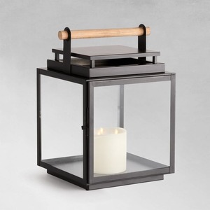 Lanterne à bougie en métal élégante, décoration d'intérieur, accent rustique, centre de table pour mariage, éclairage extérieur - Product Image 3