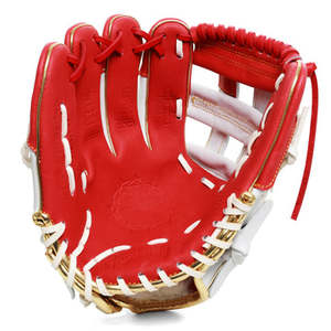 White Red Cotton/Polyester/Spandex Baseball <b>Glove</b> Eco-Friendly <b>Touchscreen</b> & Needle Detection Four Seasons Use Wrist Length - Product Image 2