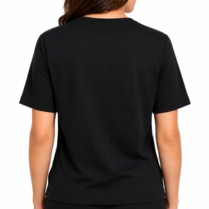 Ensemble de détente côtelé 2 pièces pour femme, haut Henley à manches courtes et pantalon large à cordon de serrage, tenue décontractée pour la maison, pyjama, vente en gros - Product Image 2