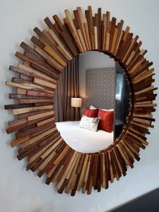 Handmade Solid <b>Wood</b> Frame Mirror Wall Mounted Decorative Wooden Mirror for Home Living Room Bedroom Hotel Decoration <b>Wood</b> Frames - Product Image 4