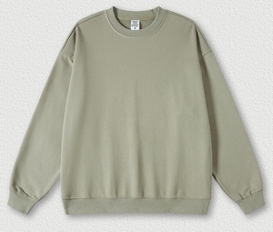 เสื้อสเวตเชิ้ตคุณภาพสูง ราคาโรงงาน OEM ผ้าเทอร์รี่บุซับใน กันลม น้ำหนัก 370 กรัม เสื้อพูลโอเวอร์ลำลองแฟชั่นสำหรับฤดูใบไม้ผลิ เสื้อสเวตเชิ้ตบุขนสำหรับผู้ชาย - Product Image 6