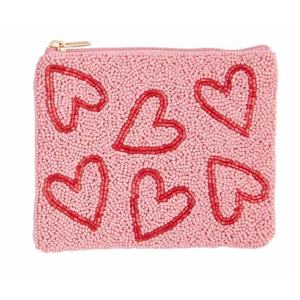 Monedero Pequeño con Cuentas y Estampado de Corazón Rojo, Bolsa Ecológica para Guardar Monedas, Bolsa Multiusos con Cierre Superior para Mujer - Product Image 4