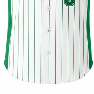 Green White Baseball Jersey for Men Pinstripe Button Front Team Shirt Lightweight <b>Athletic</b> Sports Uniform Breathable Baseball - Product Image 6