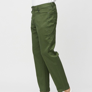 Jean slim respirant en denim uni pour homme, tissu extensible, vert, décontracté, mode été-hiver - Product Image 3