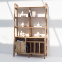 Étagères à livres en bois Vandana Altis Mira, design moderne en bois massif, meubles de rangement minimalistes