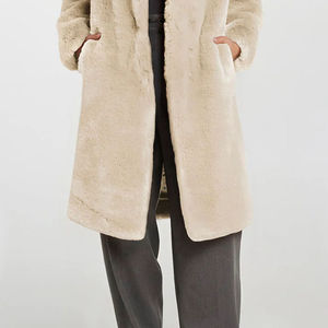 Chaquetas de Mujer de Alta Calidad, Última Moda, Abrigo Largo de Piel de Oveja con Cuello de Piel de Zorro, Ropa Exterior de Cuero para Invierno - Product Image 5