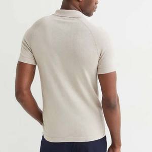 Polo à col zippé pour homme, rose, confortable, 100% coton, pour un usage décontracté, manches courtes, grandes tailles - Product Image 5