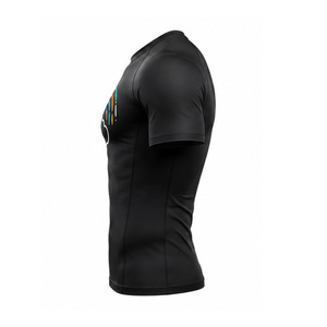 T-shirt de compression pour hommes, vêtements de sport pour la gym, vêtements de sport respirants à séchage rapide, hauts d'entraînement athlétiques extensibles, fournisseurs en gros OEM - Product Image 4