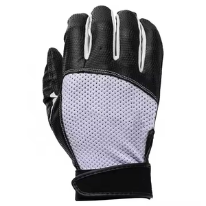 Baseball Batting Gloves Full Finger Ambidextrous <b>Hook</b> And Loop Closure Breathable Comfortable Fit Woven Leather Training Gear - Product Image 6