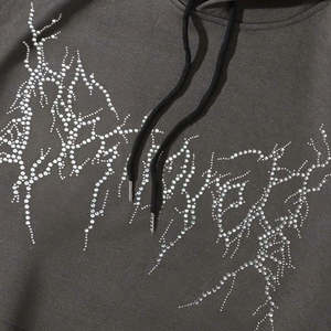 Meilleur prix – Nouveaux sweats à capuche décontractés thermiques pour hommes avec strass, 100 % coton molletonné, imperméables et respirants, fabriqués au Pakistan pour l'hiver - Product Image 2