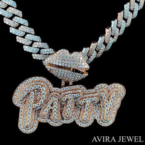 เครื่องประดับฮิปฮอปแบบยูนิเซ็กซ์ เงินแท้ 925 ชุบทองคำขาว ประดับเพชรโมอิสซาไนต์ จี้ห้อยคอสำหรับผู้ชายและผู้หญิง พร้อมใบรับรอง GRA - Product Image 1