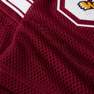 Maillot de football en mesh col en V bordeaux avec imprimé tigre et numéro 05, design sublimé pour homme adulte, vêtement de sport respirant - Product Image 6