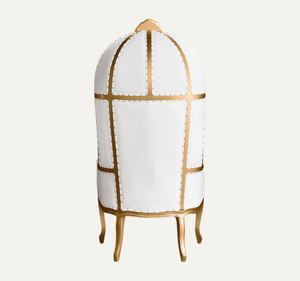 Elegante Silla Trono con Forma de Domo, Tallada a Mano en Madera de Caoba Sólida, Mueble de Lujo Hecho a Mano y Duradero para Sala de Estar y Apartamento - Product Image 3