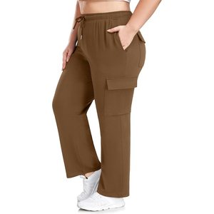 Pantalon cargo pour femme de haute qualité, grande taille, taille haute, coupe droite, décontracté d'été, respirant, ultra doux, avec poches - Product Image 4