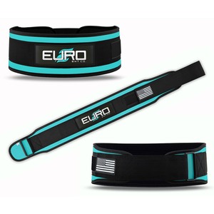 Euro Skt Co <b>Weight</b> Lifting Wrist Support <b>Belt</b> Black Teal Adjustable EVA Non-Slip Buckle Closure Unisex Strength <b>Training</b> Gear - Product Image 1