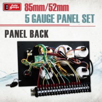 AUTO GAUGE Ensemble de 5 jauges pour tableau de bord 85mm 52mm, 12V 24V, cadran blanc, LED rouge, étanche IP67, pour générateur marin et bateau