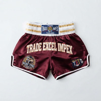 Shorts de Muay Thai et de Kickboxing MMA personnalisés les mieux notés, unisexes, pour adultes, solides, écologiques, avec logo sur le devant, respirants, à séchage rapide, élastiques