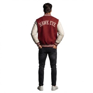 Veste universitaire en laine surdimensionnée pour homme Hawk Eye Sports, style streetwear, hiver, boutonnée, grande taille, séchage rapide, devant - Product Image 2