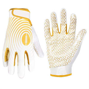 Gants de football américain à écran tactile, taille personnalisable, doigts entiers, sangle de poignet réglable, latex antidérapant, respirants - Product Image 1