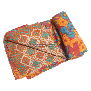 Kantha Throw <b>Bedspread</b> -Indian Vintage Kantha Quilt-Boho Gypsy Tribal Handmade Kantha Quilt Indian Reversible Hand Stitched - Product Image 4