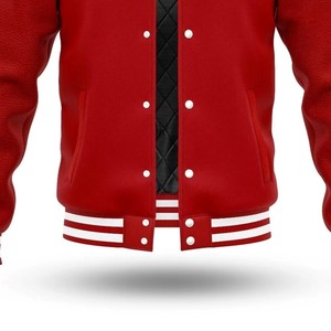 Fashion Men Varsity <b>Jacket</b> Custom Embroidered Letterman Coat Wool <b>Leather</b> Sleeves OEM ODM Factory Sample Service - Product Image 5